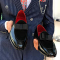 BLACK CLASSIC BOW LOAFERS