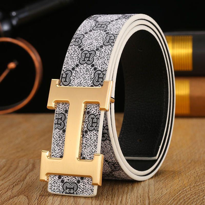 H Buckle Belt Leather Casual Versatile Belt 1024071725