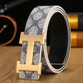 H Buckle Belt Leather Casual Versatile Belt 1024071725