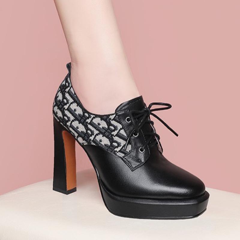 New Fashion Genuine Leather High Heels for Autumn and Winter 1023120710