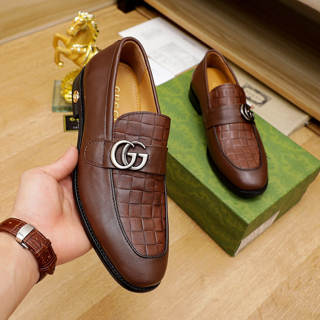 Brown Leather Men's Fashion Dress Shoes
