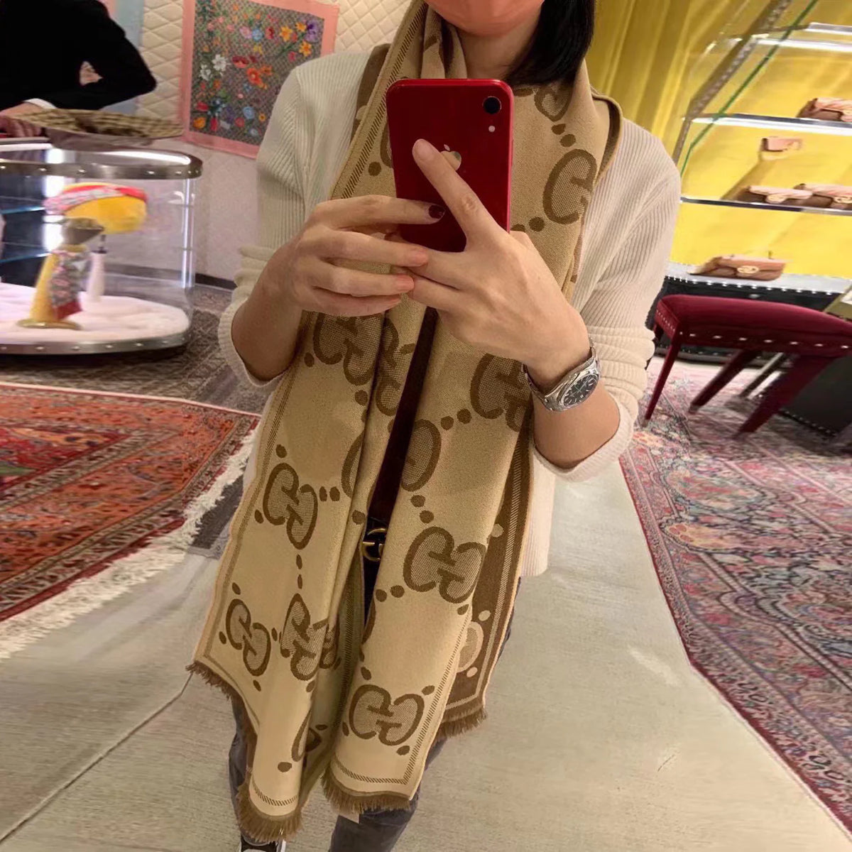 New double-sided cashmere shawl scarf 1024101814