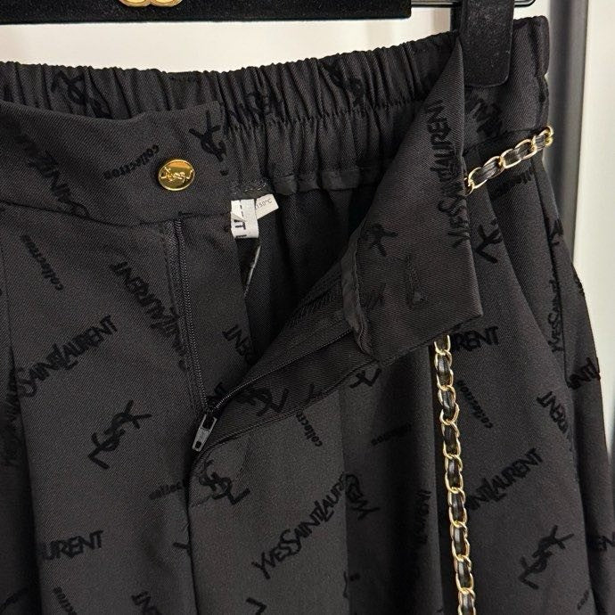 YSL Women's Elastic Waist Casual Pants 0425072508