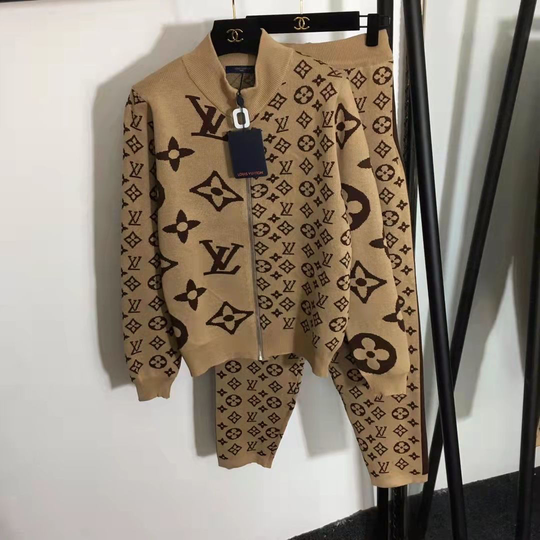 New fashion casual cardigan hooded letter top + pencil pants two-piece suit 3D-04260916