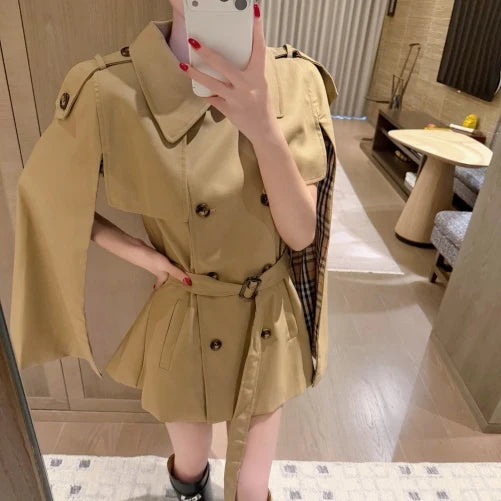 New Fashion Women BBR Cape Trench Coat TZ1326091113