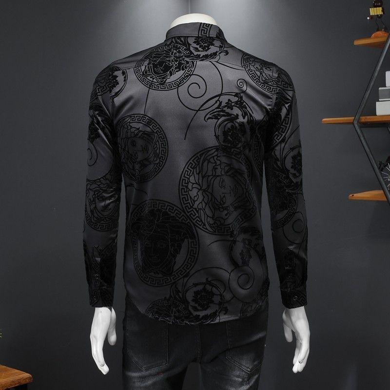 New men's shirt flocked long sleeved shirt 1024022810