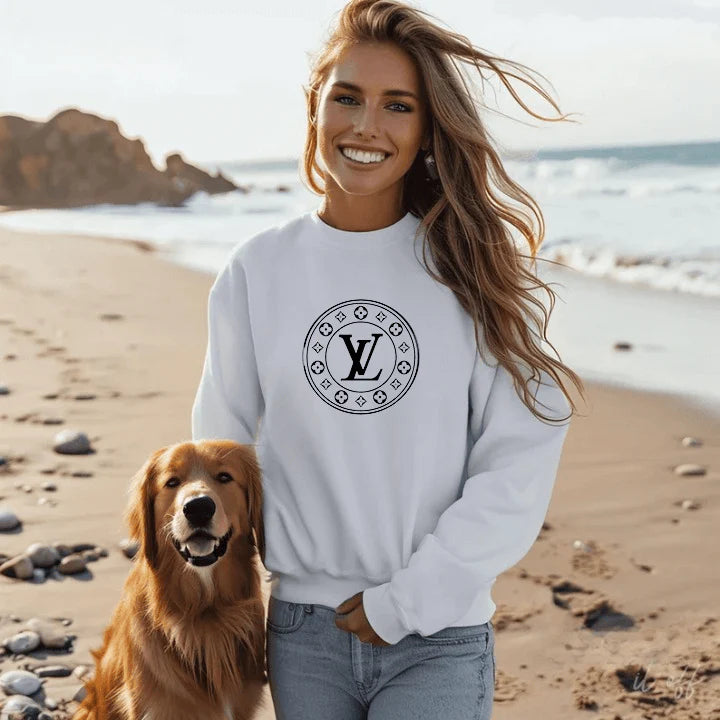 Round neck casual loose sweatshirt 3D1025020712