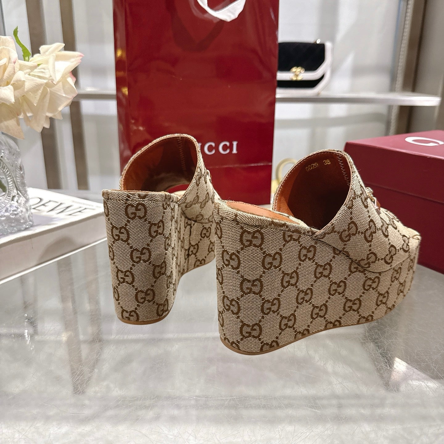 25 ladies metal buckle wedge-heeled platform slippers XC0425050604