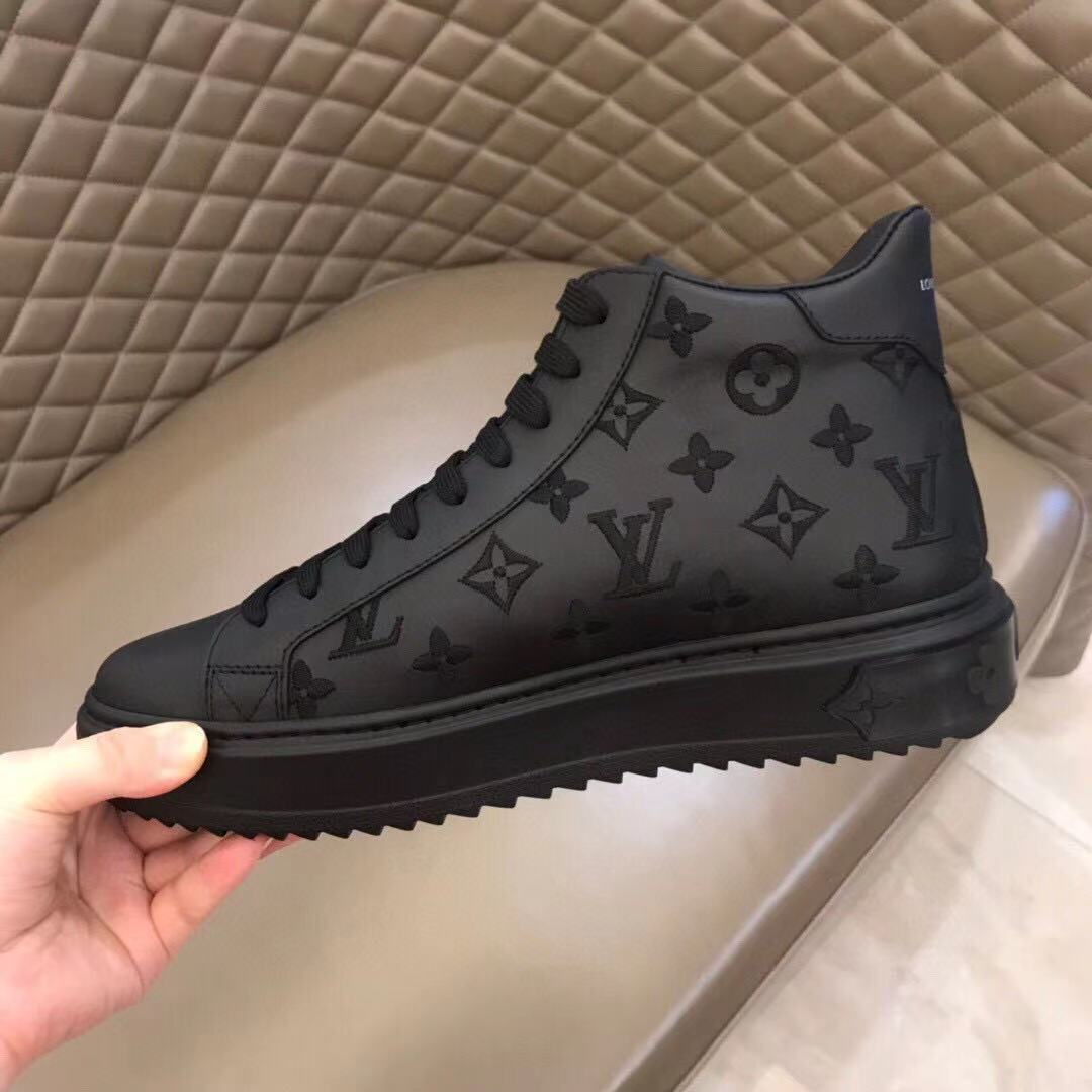 Hight-Top Black Monogram Luxembourg Sneaker