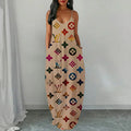 Classic Print V-Neck Pocket Cami Dress 3D1025070708