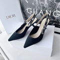 cd slingback pumps 65 black embroidered cotton