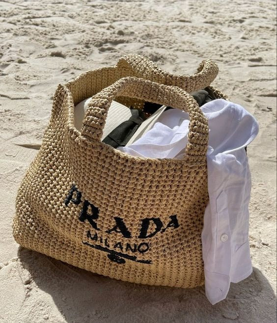 P Raffia Bag Handbag Beach Bag for Summer 0426050907