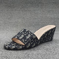 Colorblock Open Toe Women's Shoes Wedge Slippers 1024070315