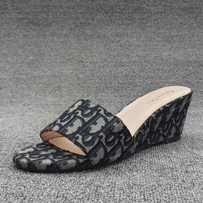 Colorblock Open Toe Women's Shoes Wedge Slippers 1024070315