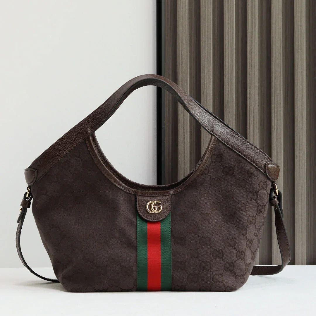 GG  2026 Giglio Shoulder Bag 25cm Canvas Calfskin