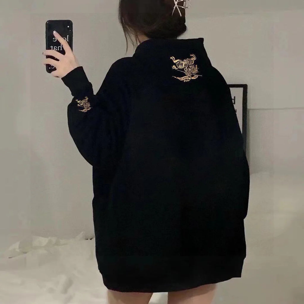 Spring new embroidery couple models hooded sweatshirt 3D-1025021218