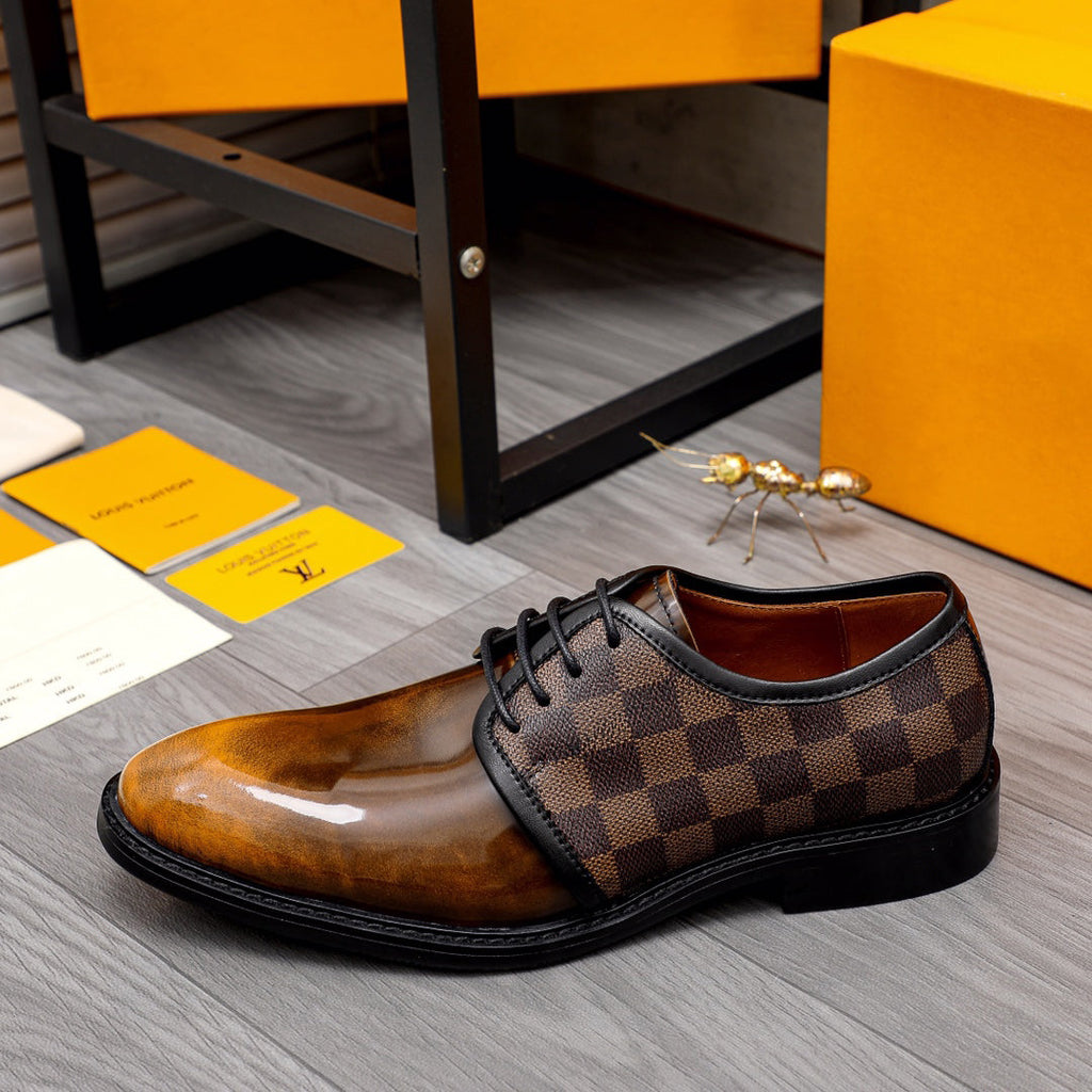 New fashion lace up letter formal leather shoes all-match banquet shoes