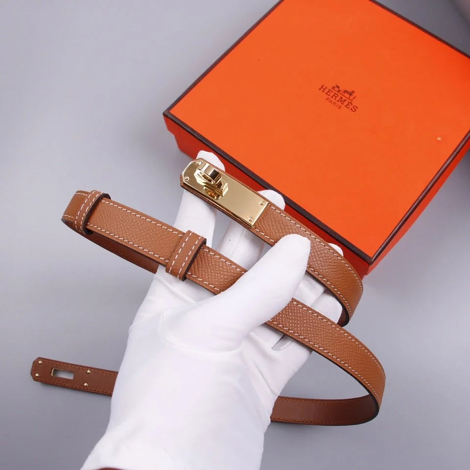 hm kelly belt 18mm gold calfskin pink gold buckle