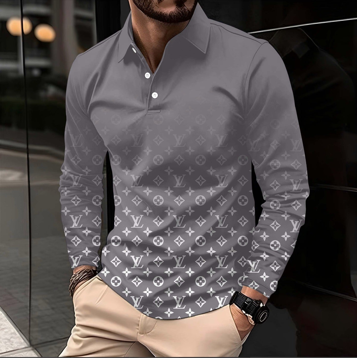 Premium V Polo Long Sleeve 3D0425101701