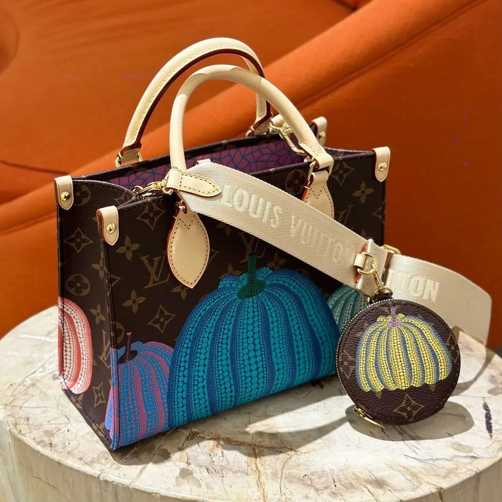 2023 latest fashion trendy V Logo print pumpkin pattern tote bag PDD04062302