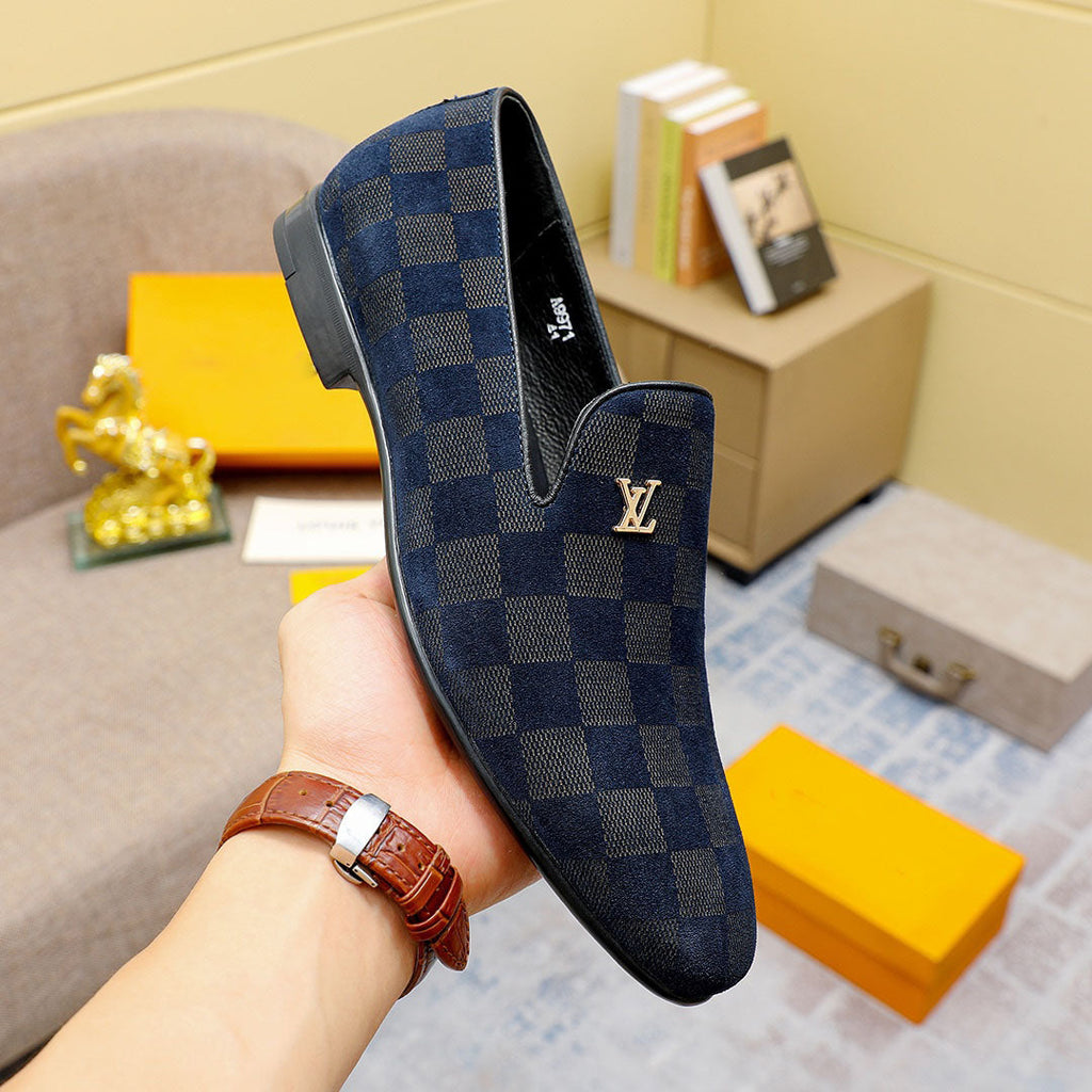 New fashion classic plaid loafers design slip-ons