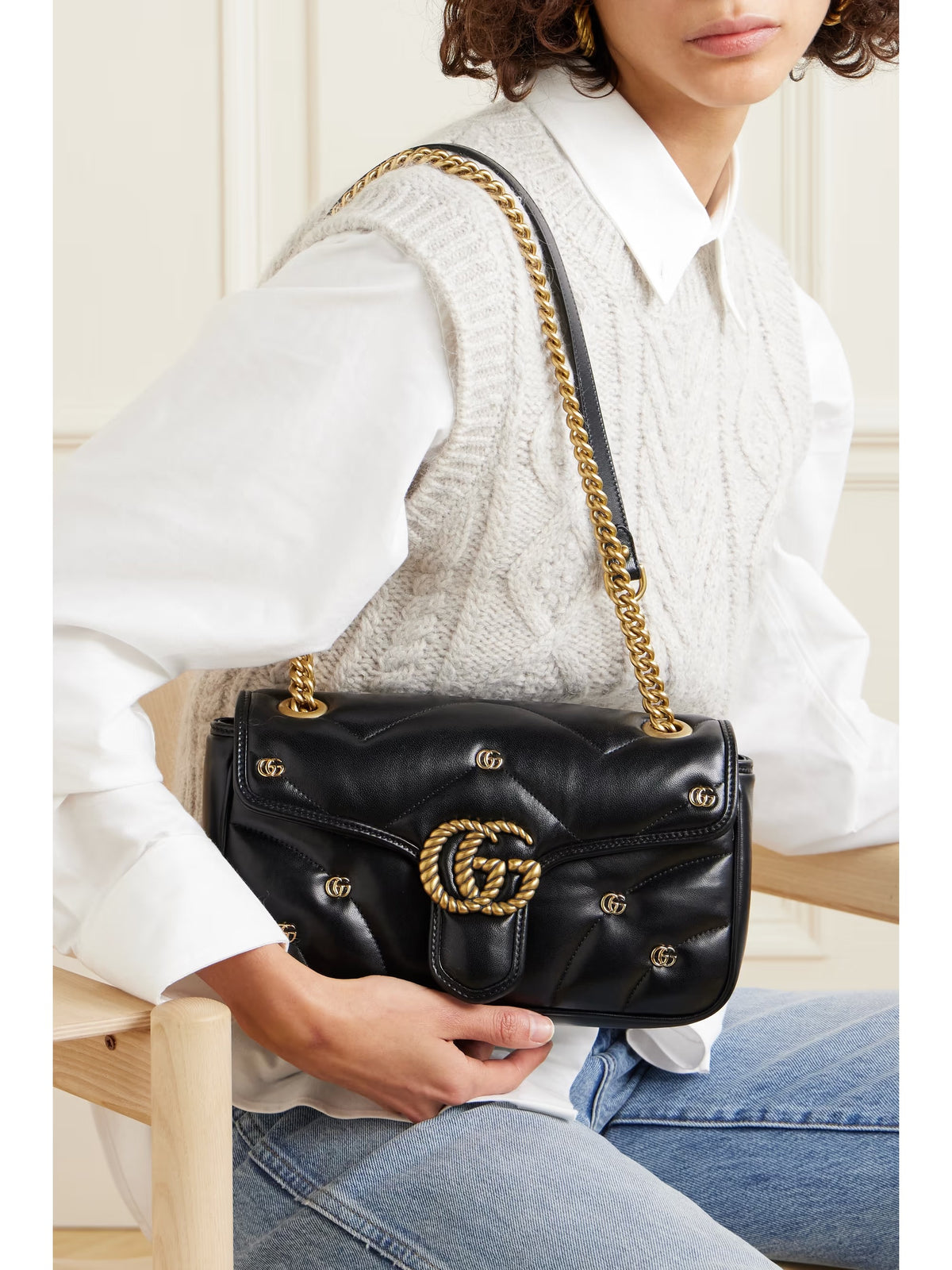 Marmont 2.0 embellished matelassé leather shoulder bag 0424061404