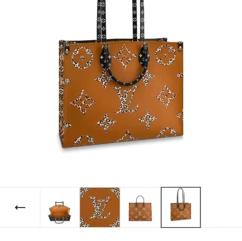 Black and Orange Jungle Giant Monogram OnTheGo Tote GM, 2019