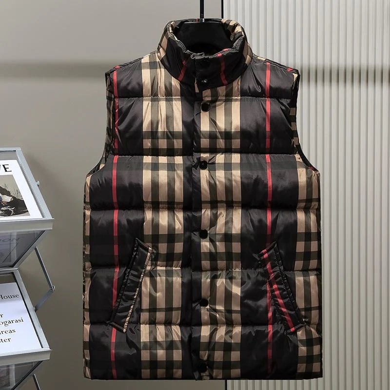 New fashion versatile plaid down cotton vest vest vest vest 1024010502