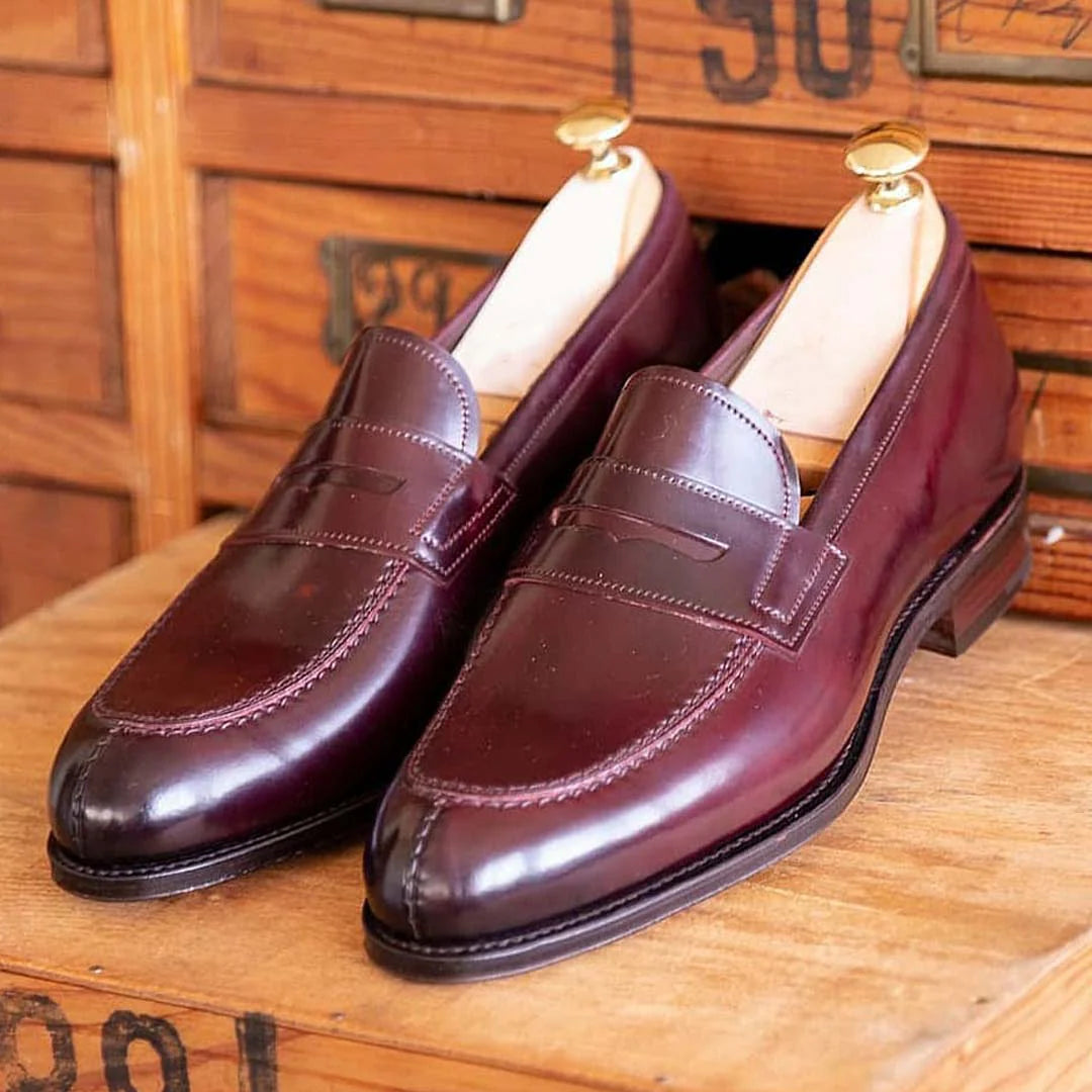 Gentleman classic men's haute couture red loafers