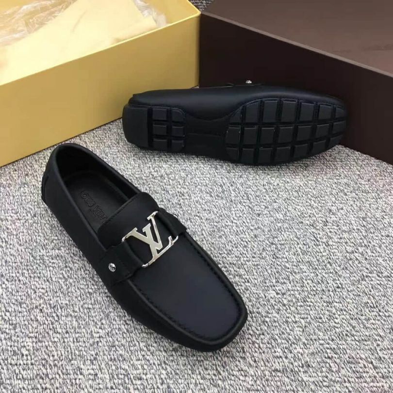 Black Logo Men Slip-on Shoes V14