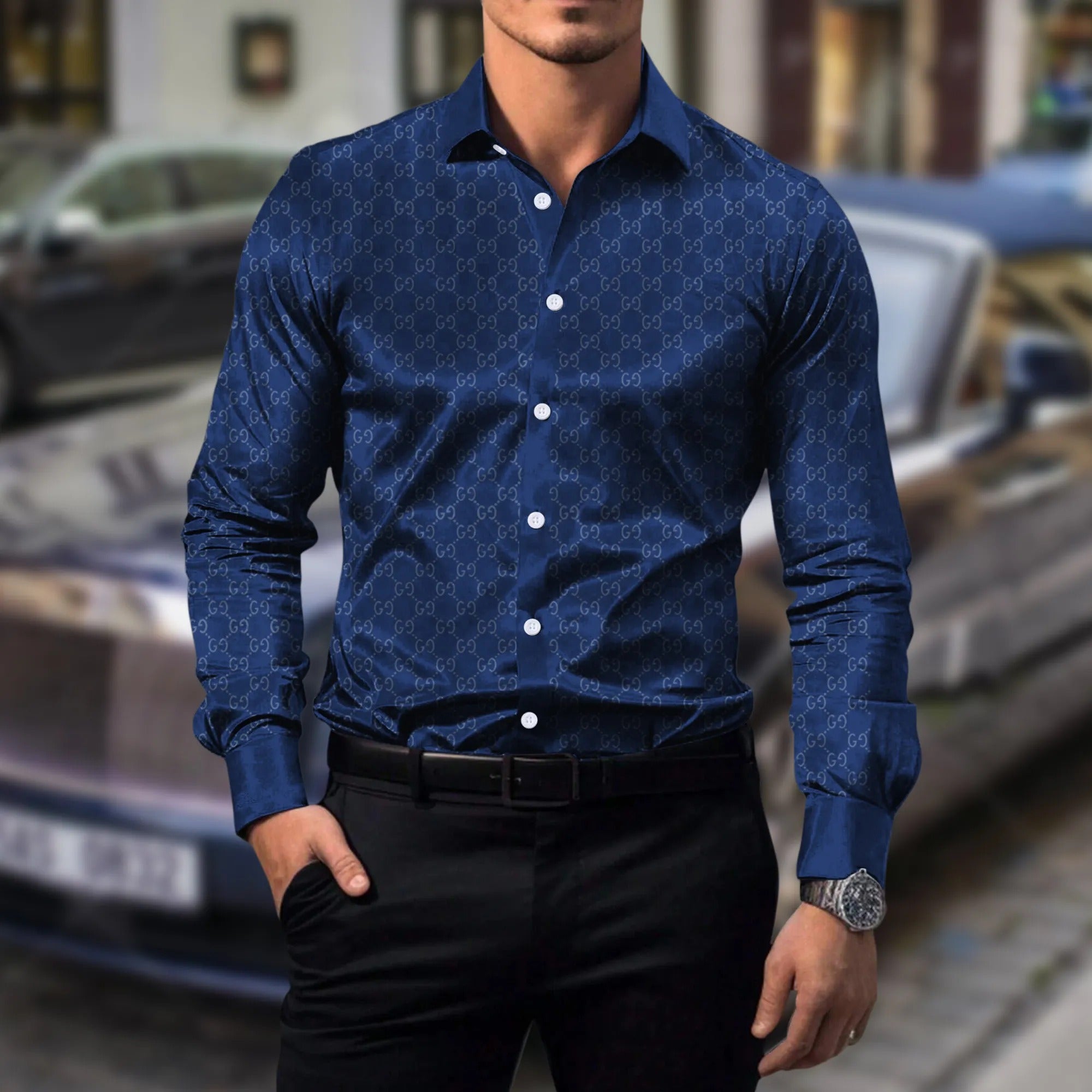 G Long Sleeve Button Shirt  0425031412