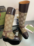 GG  2026 Boot Brown mix Beige Canvas Leather 911944