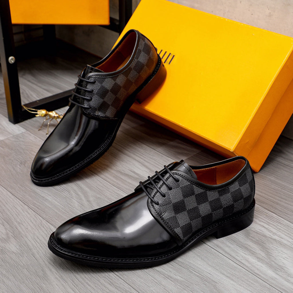 New fashion lace up letter formal leather shoes all-match banquet shoes