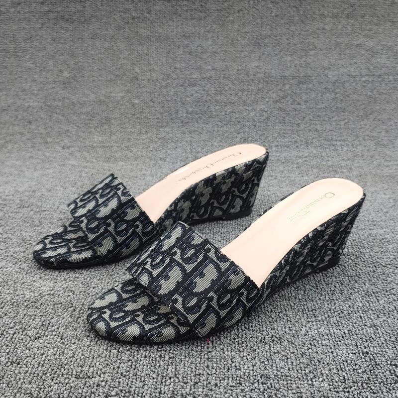 Colorblock Open Toe Women's Shoes Wedge Slippers 1024070315