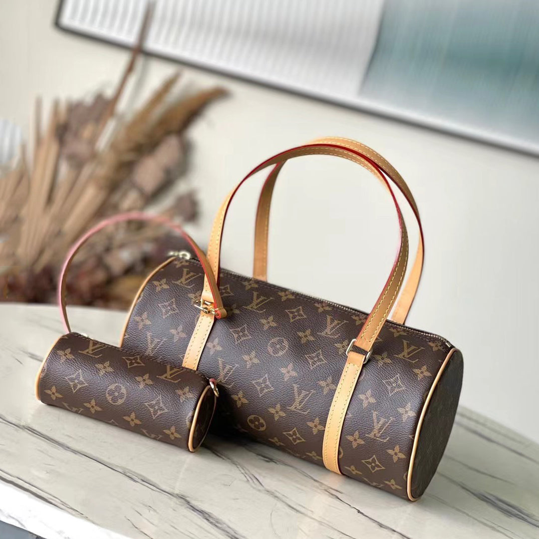 Popular large retro VINTAGE cylindrical mother-and-child bag M51385 0424101411