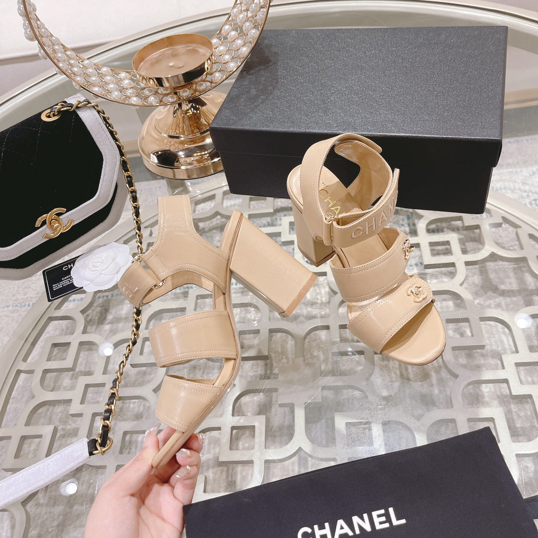 23 CL Latest Double C Logo Buckle High Heel Sandals XC04070702