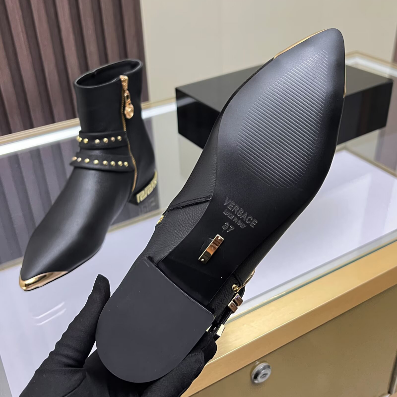 New Fashion Women's Rivet Buckle Pointed Toe Ankle Boots XC1326092027