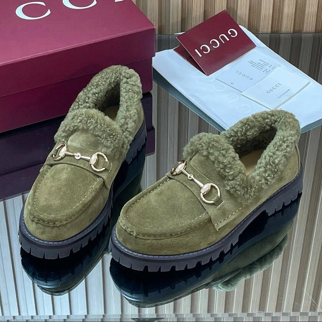 GG  2025 Horsebit Loafer Suede Wool 563048