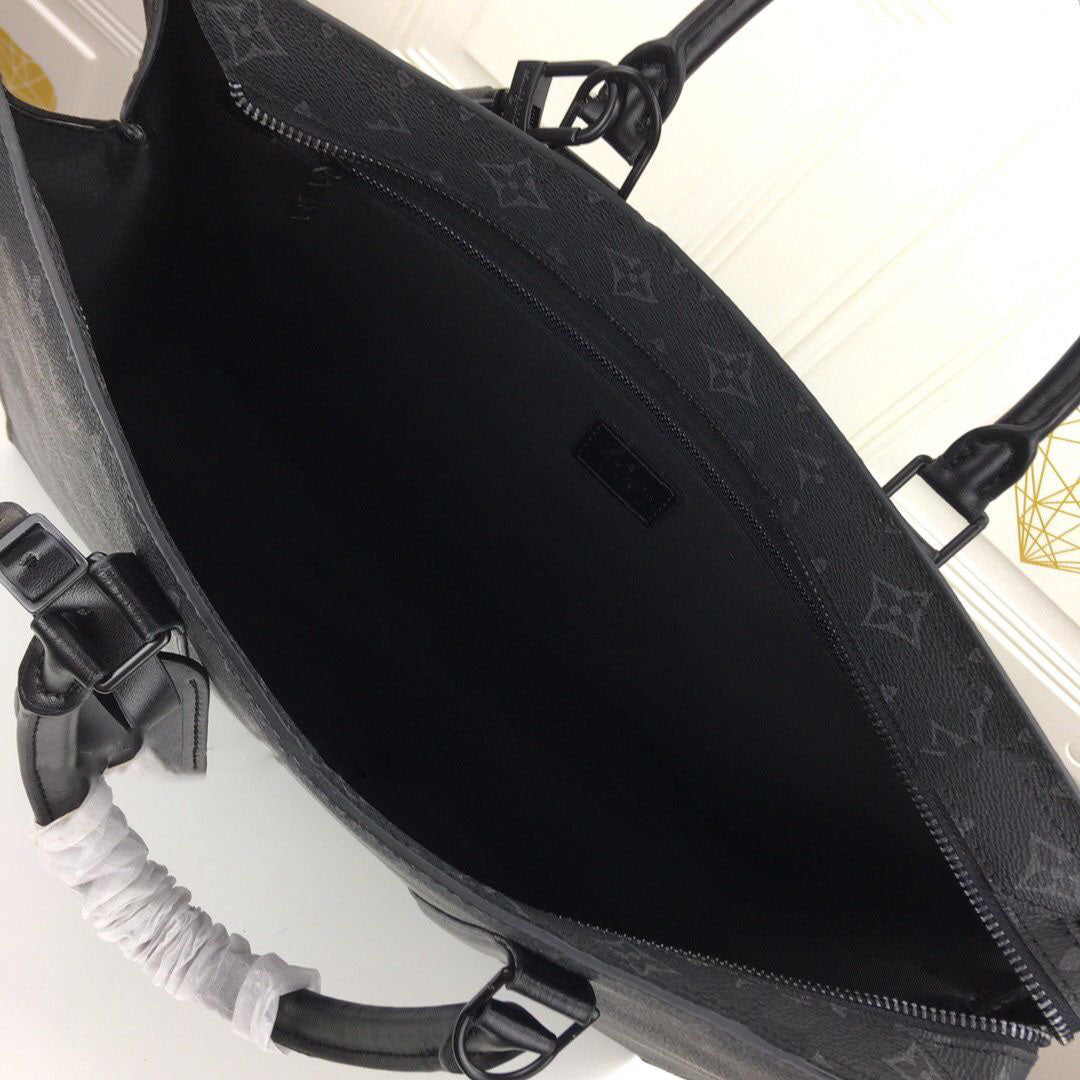 Black Formal With V Logo Men's Handbags