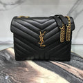 YL Medium 32 Loulou Bag Black in Gold 32x22x11cm 0424031805