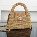 CC 26s Mini Shopping Bag Dark Beige Raffia