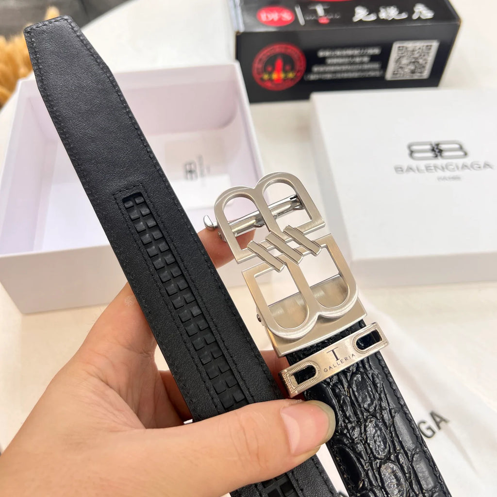 Men's Double-Sided Calfskin Checkered Belt 1026062215