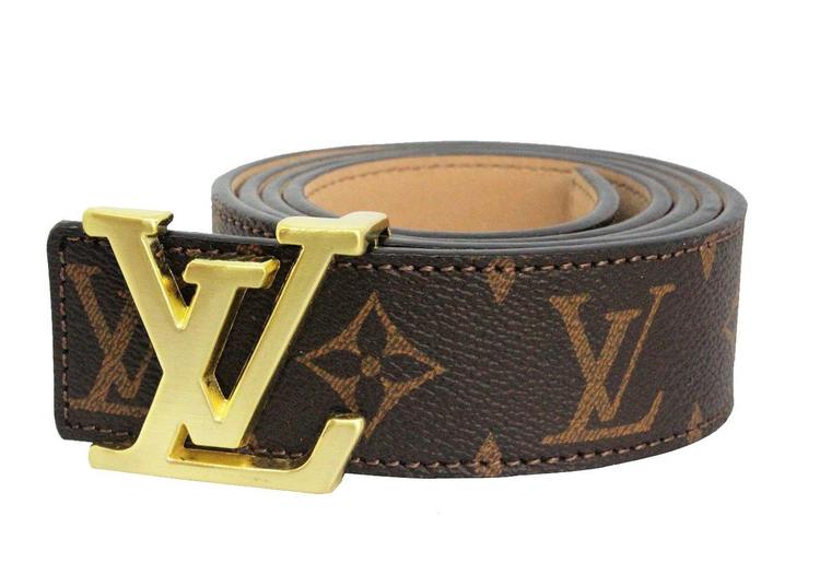 BROWN MONOGRAM STYLE LEATHER BELT AMAZING