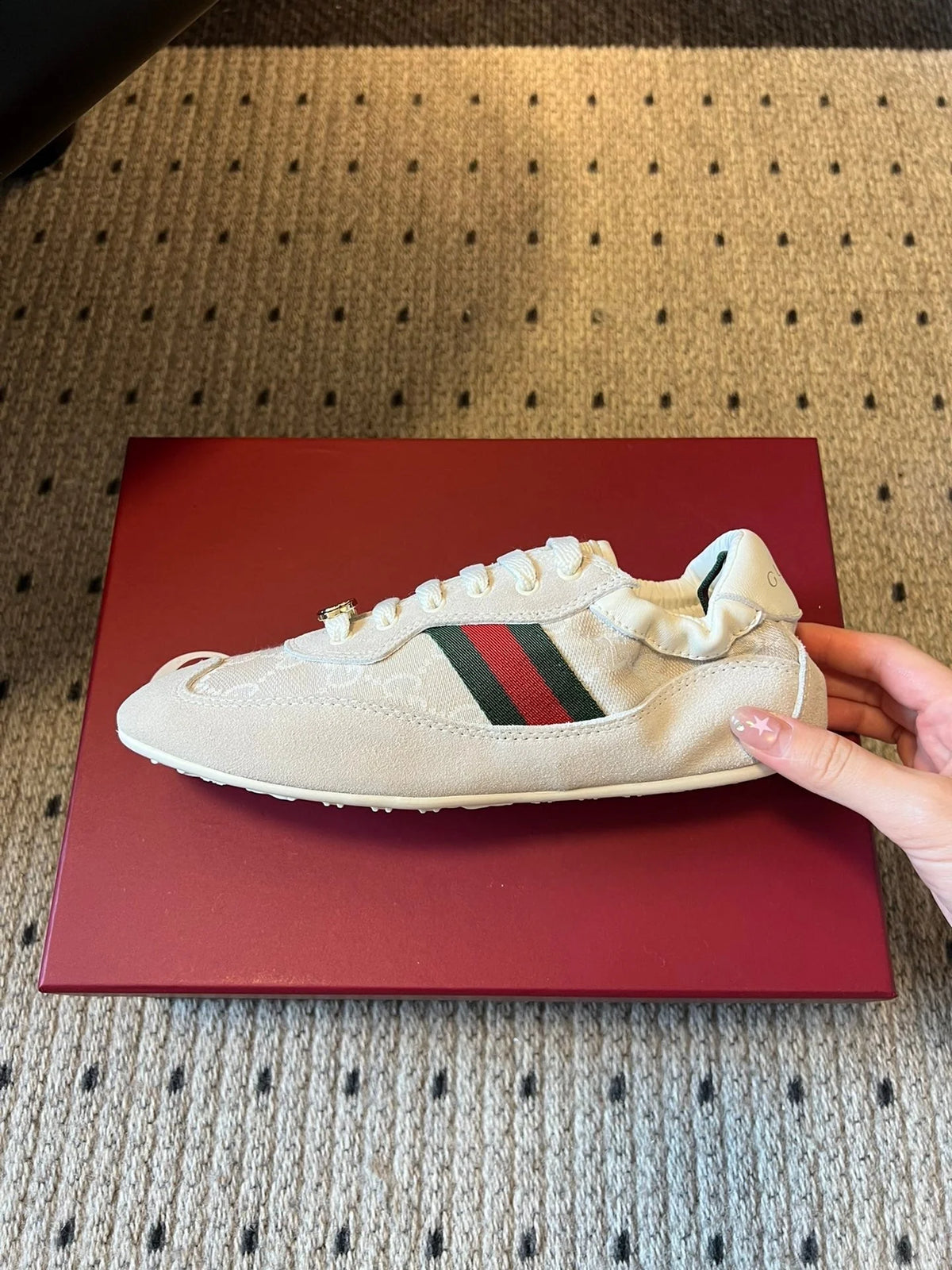 GG  25 Sneaker Ivory Suede Fabric 530680