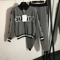 Fashion casual sports hooded knit suit PD1023081725