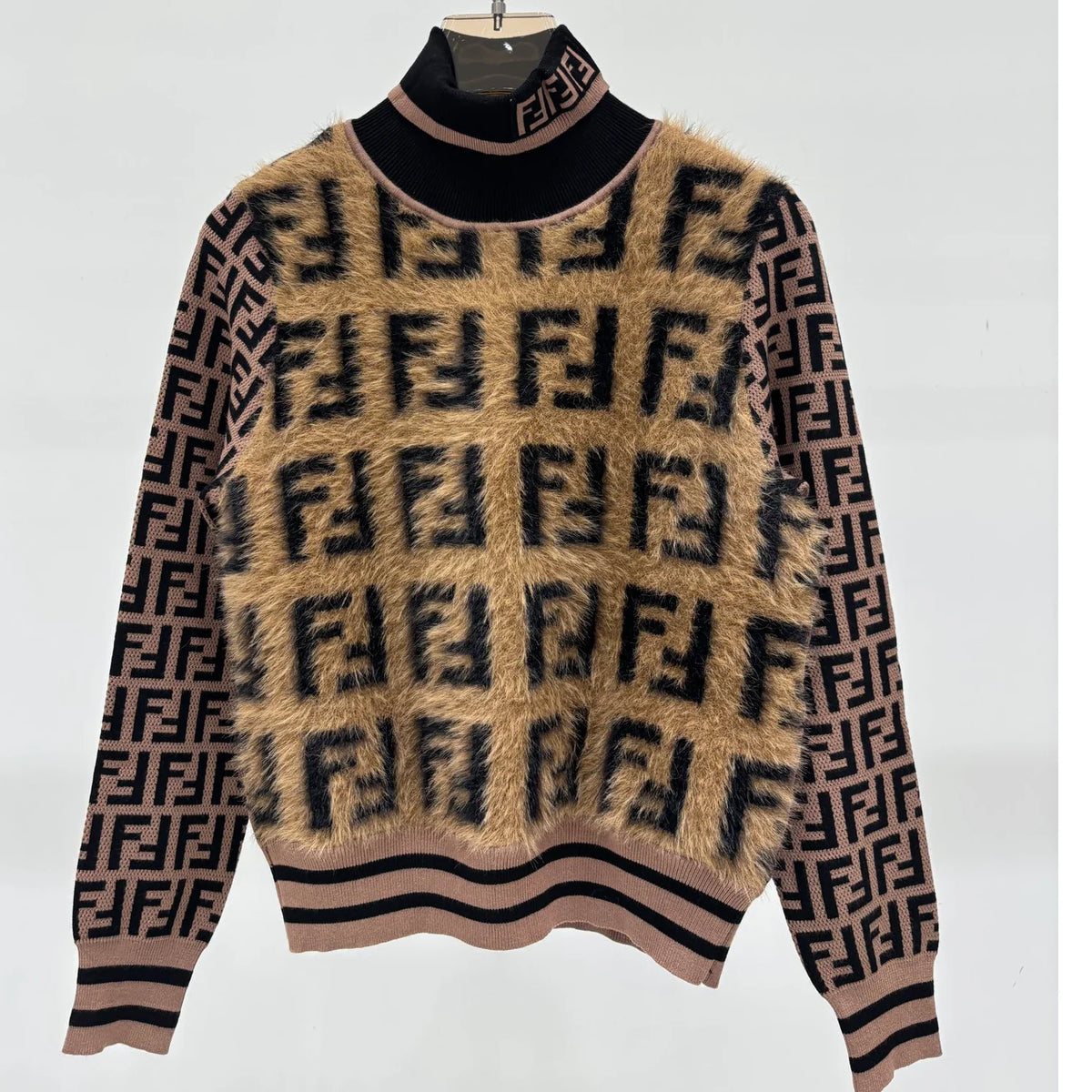 Double-F Fleece Casual Knit Long Sleeve 1025102308