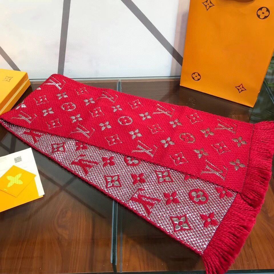 Wool silk scarf thickened warm shawl high-end packaging dual-purpose gold silk