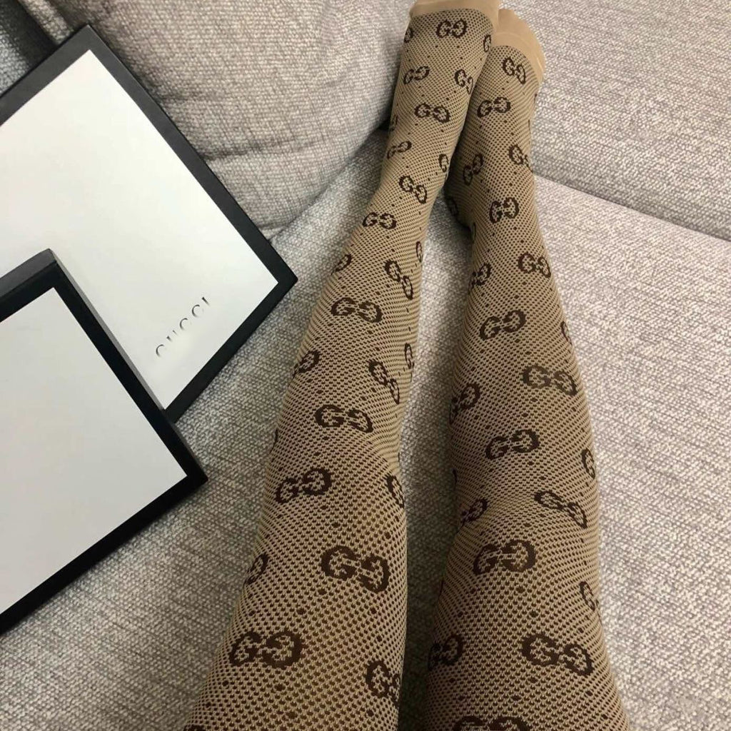 All-match Logo Luxury One-piece pantyhose, leggings Pure cotton socks PD0423102501