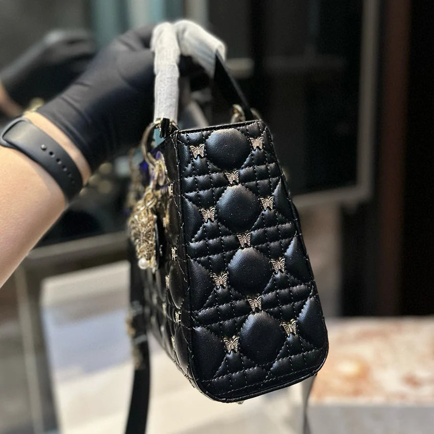 Luxury plaid butterfly handbag shoulder bag　1024072523