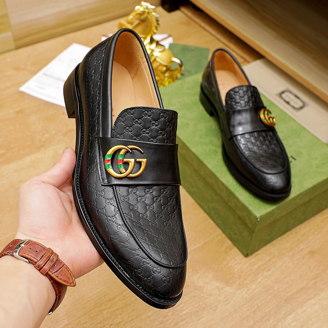 Black Handmade Leather Casual Men's Loafers